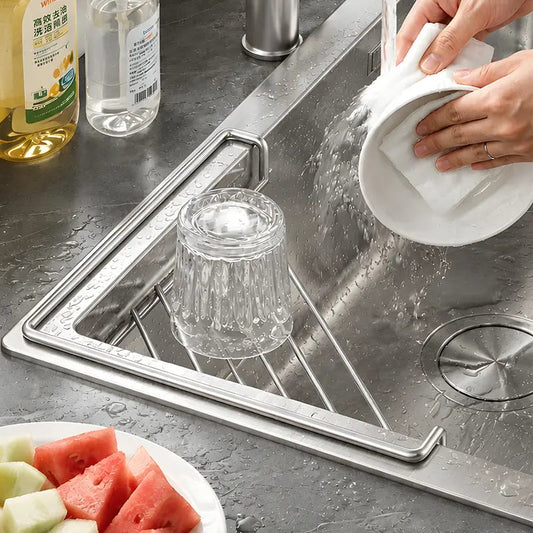 Stainless Steel Corner Sink Rack – Drain & Organize