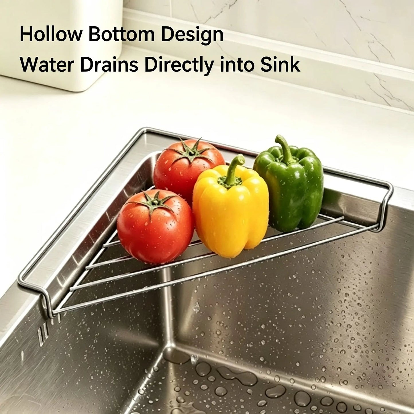 Stainless Steel Corner Sink Rack – Drain & Organize