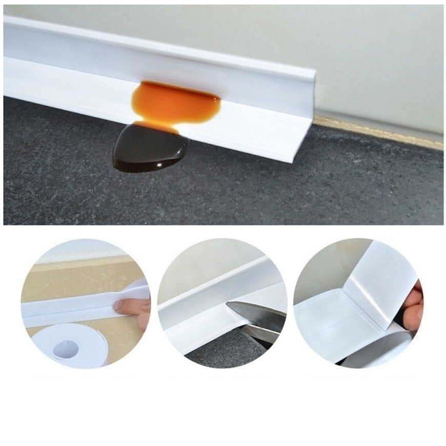 🚰 Self-Adhesive White Caulk Tape – PE Waterproof Sealant Strip, 3.2M Length, Strong Adhesion, Easy-to-Apply for Bathroom & Kitchen Edge Protection